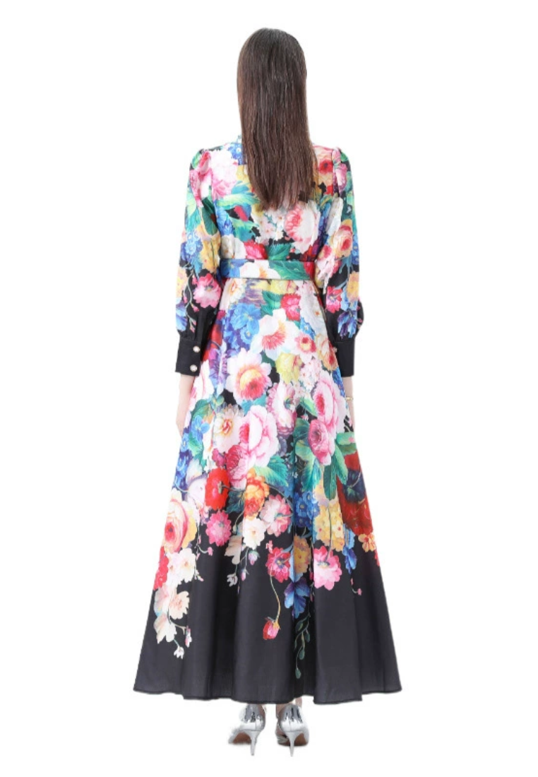 2025 Spring Suit Wave Edge Printed Dress CA25031218BK