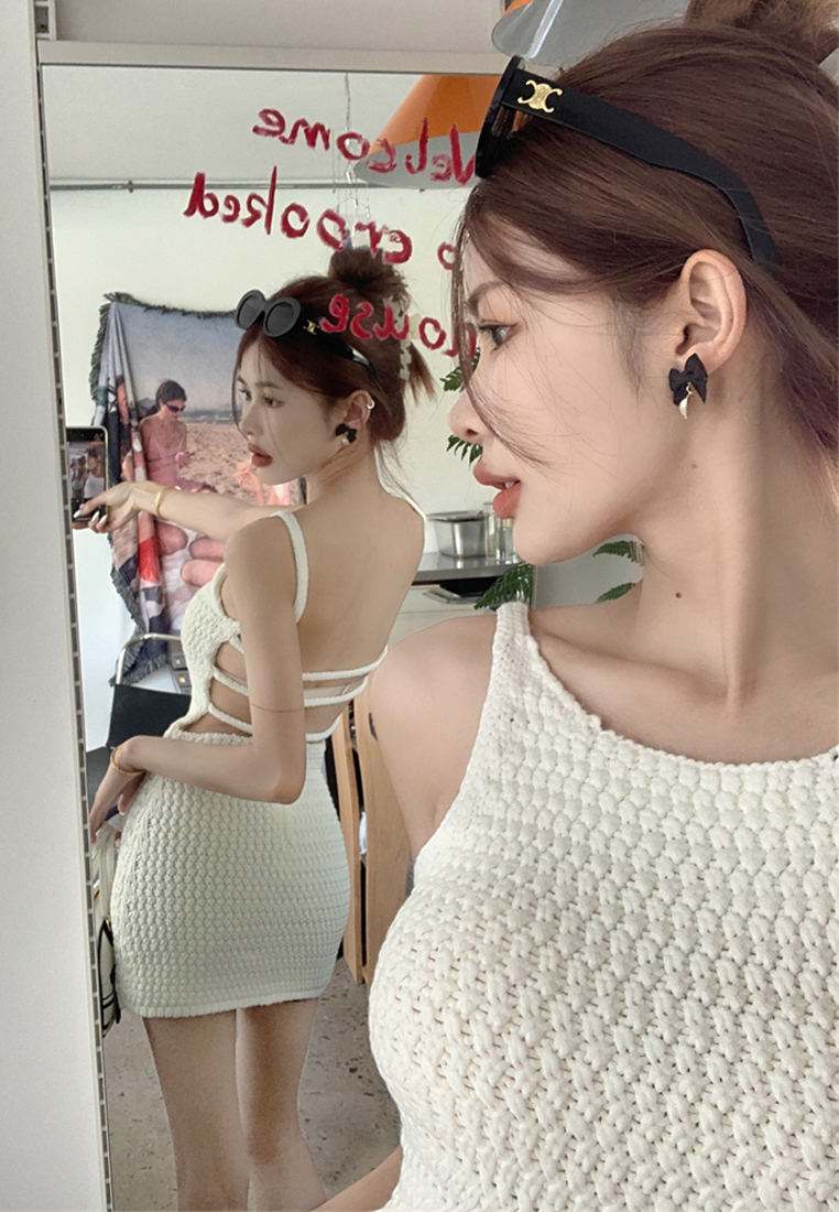 summer knitted suspender dress CA24050618