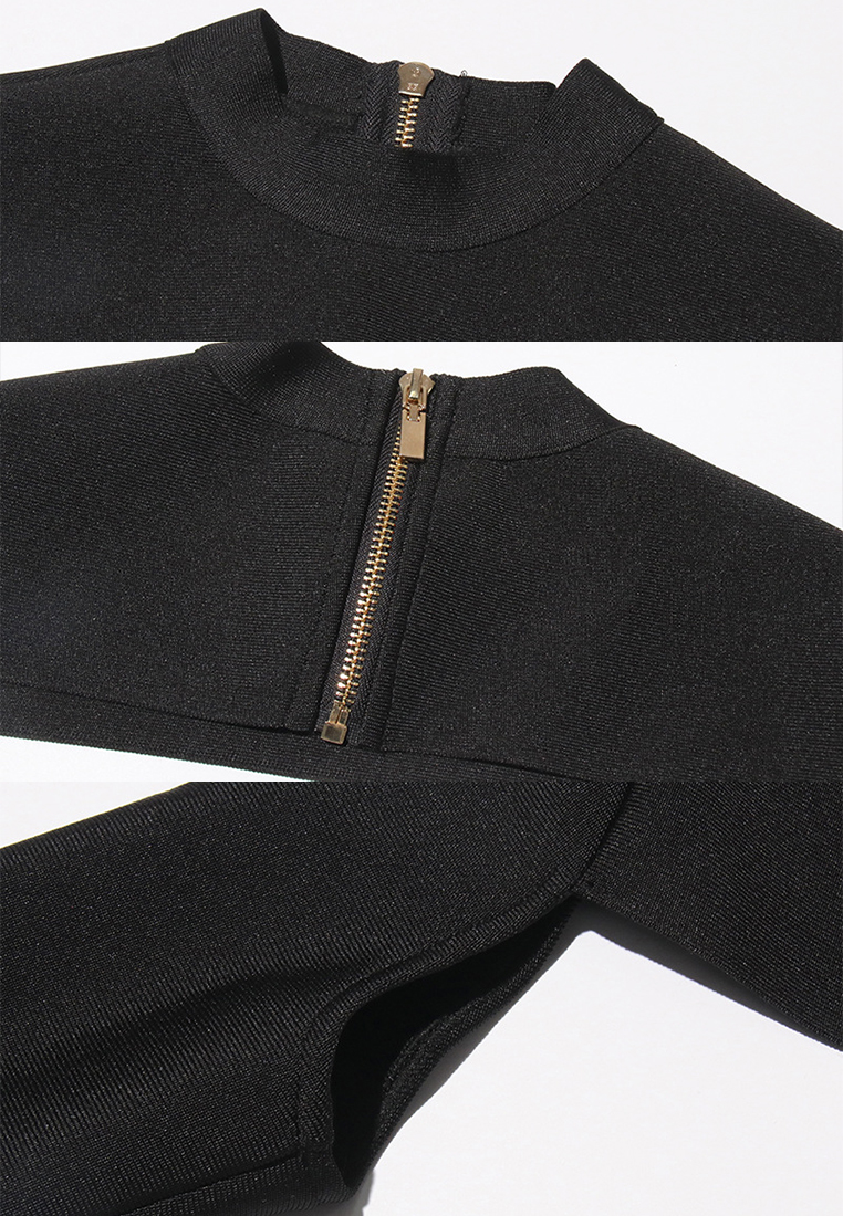 Fashionable temperament slim fit strapless dress CA242111918BK