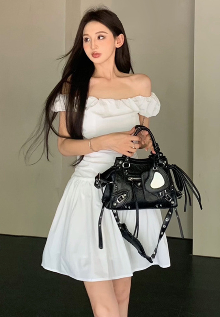 French Retro Square Neck Fashion Zipper Sleeveless Dress CA25060319BK