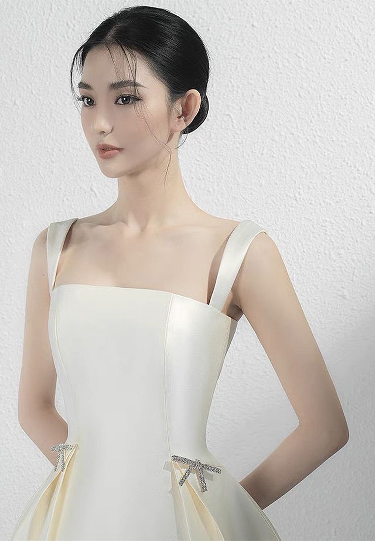 2024 Summer New Drop Strap Solid Color Skirt with Bra Dress CA4021918BK