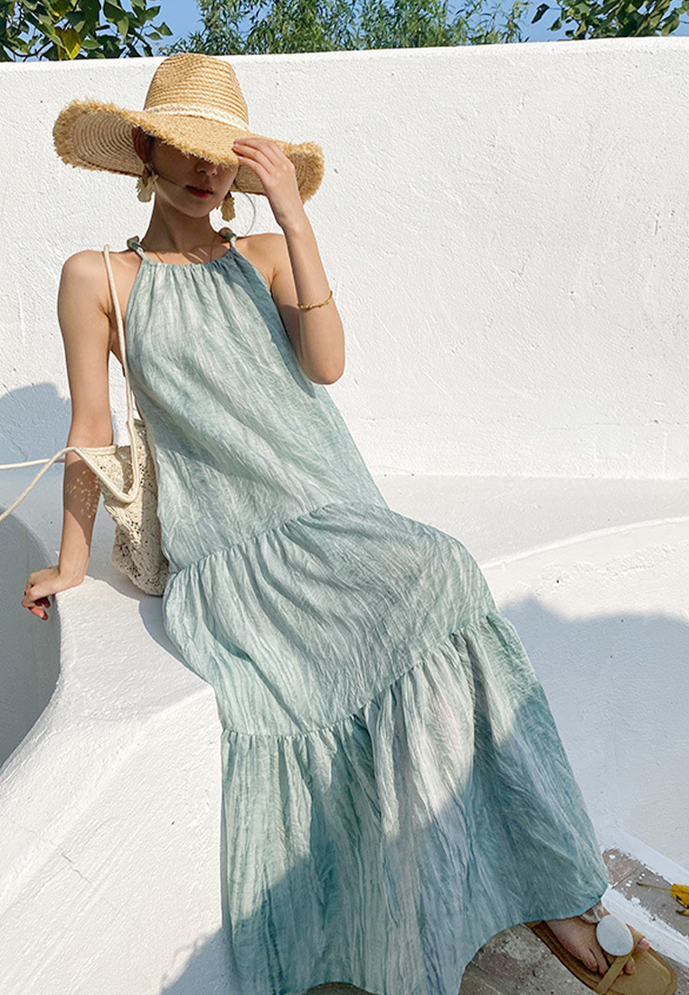 2024 New  Summer Beach Skirt Sling Long Dresses CA24031918BL