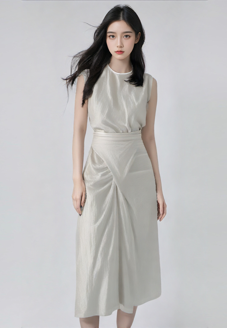 Elegant temperament sleeveless strapless dress CA25032733BE
