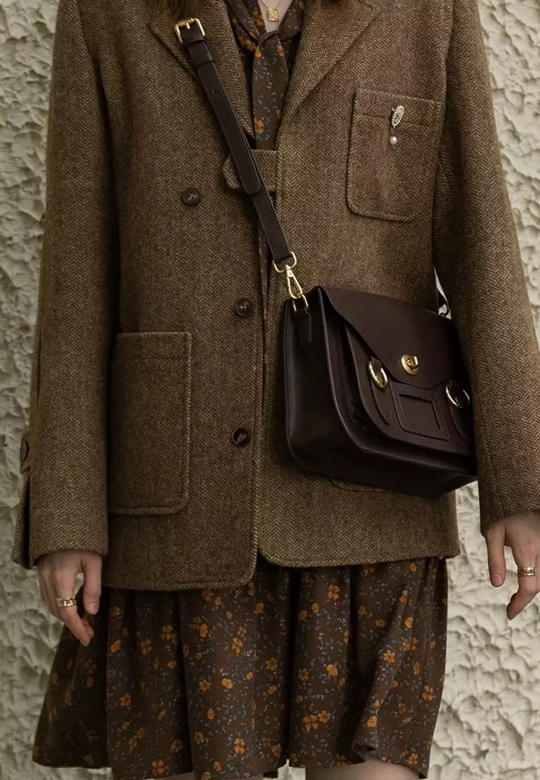 Exquisite luxury vintage brown wool Blazer jacket K112503