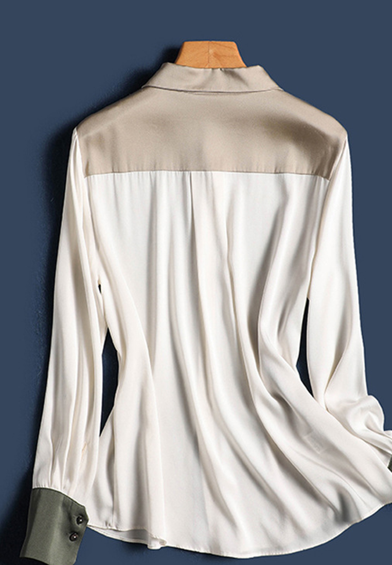 Three-color patchwork fashion temperament shirt CA110219