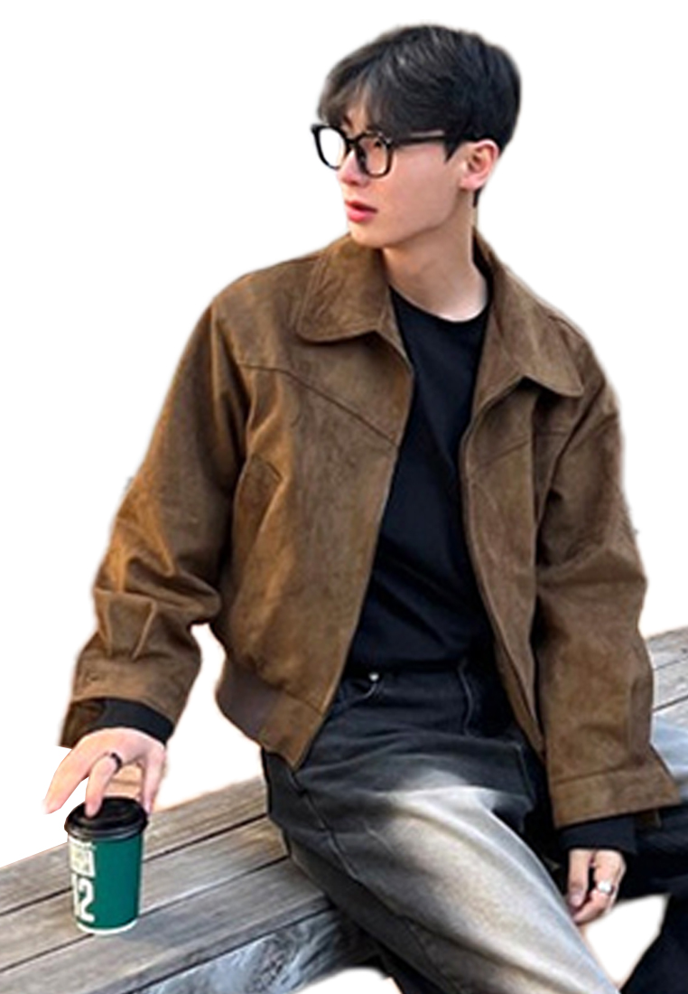 Retro Korean brown casual top CA24101419BW