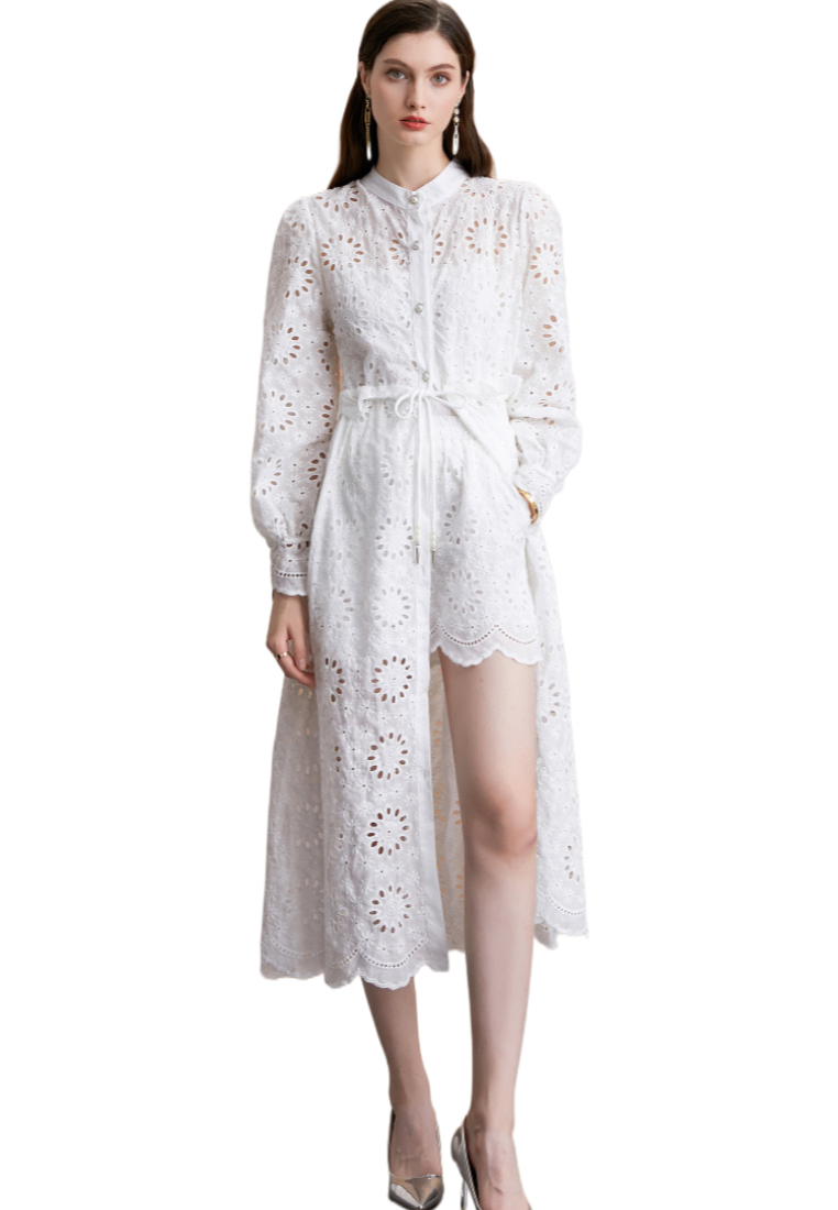 Autumn/Winter New Fashionable White Lace Dress CA25091419W
