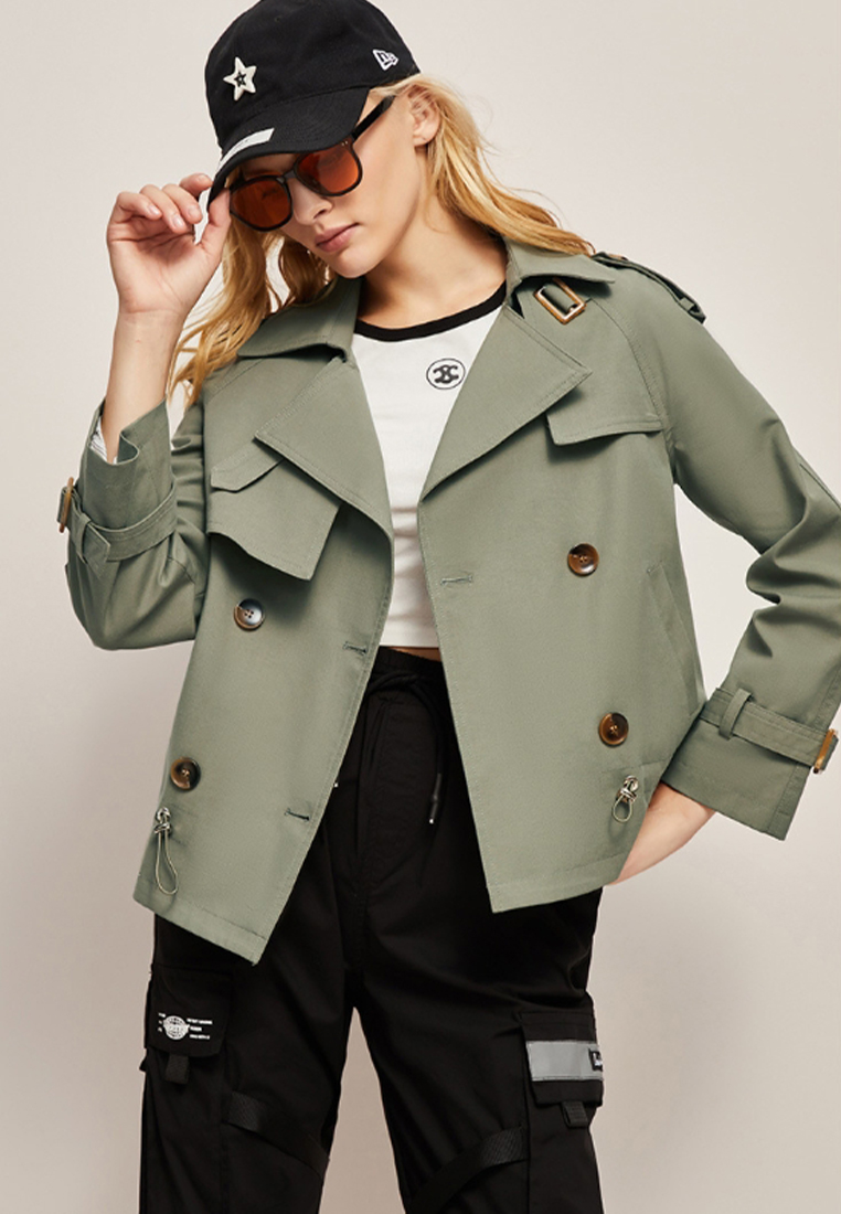 Fashionable and casual short windbreaker jacket CA101719GR