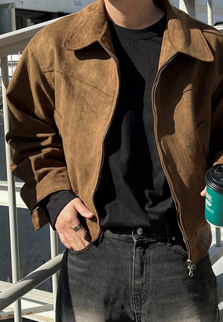 Retro Korean brown casual top CA24101419BW