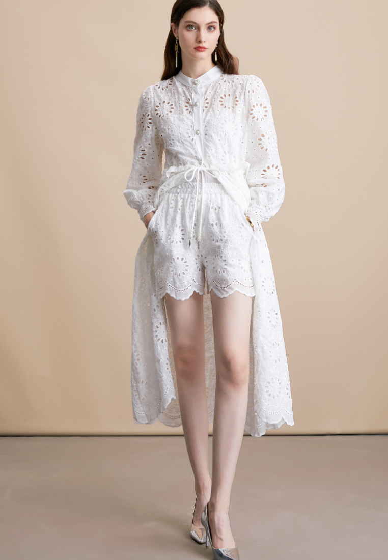 Autumn/Winter New Fashionable White Lace Dress CA25091419W