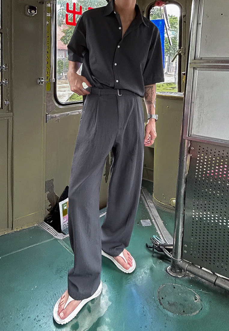 2024 Fashionable men's suit trend straight leg trousers CA24090319GY