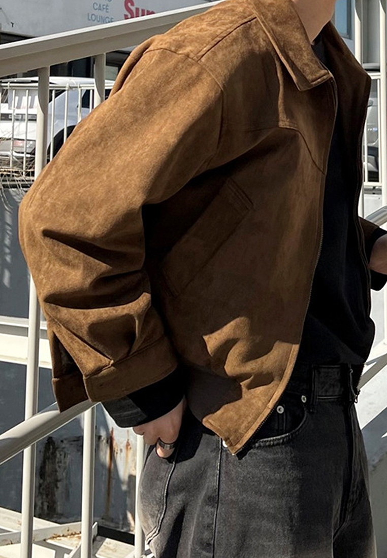 Retro Korean brown casual top CA24101419BW