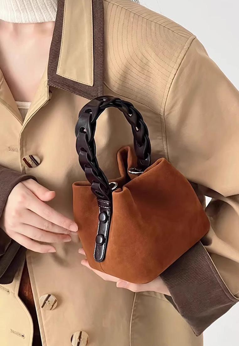 Original woven vintage suede bucket bag CA25042319
