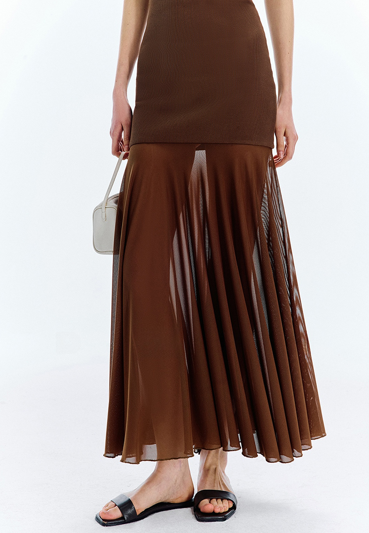 Summer Spliced Mesh Suspender Dress CA25061719BK