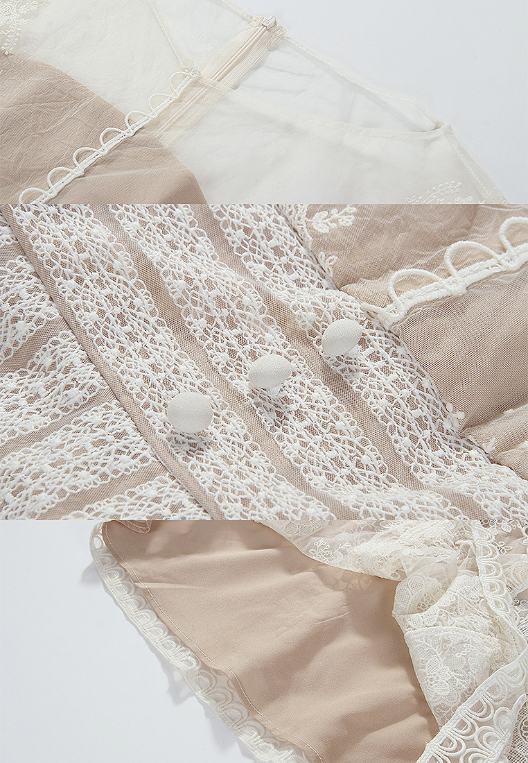 2024 Spring New Slim Fit Embroidered Flower Waist Small Dress Short Skirt for Women CA4021919BE