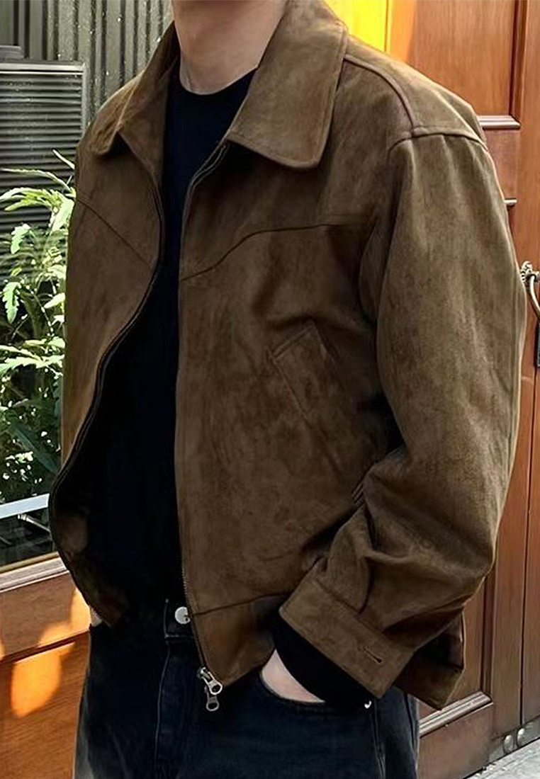 Retro Korean brown casual top CA24101419BW