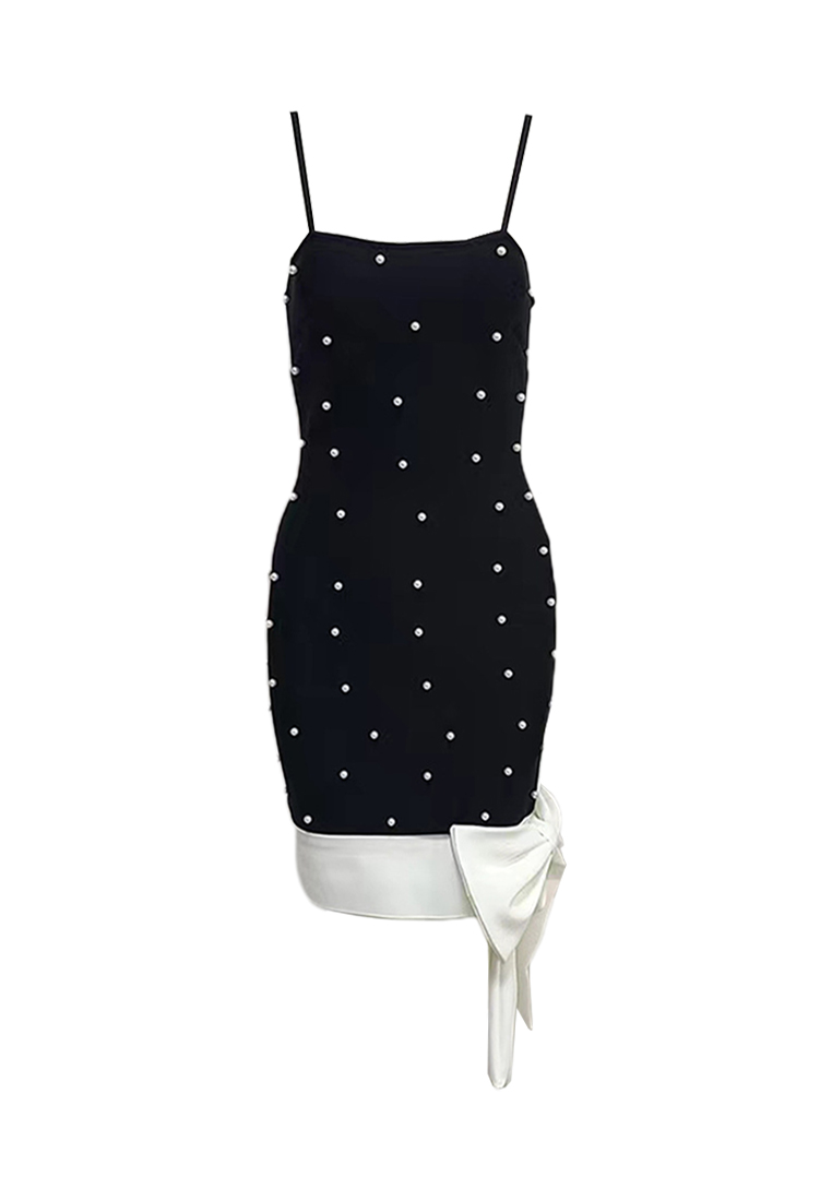 2024 Black Bow Strap Dress CA242111919BK