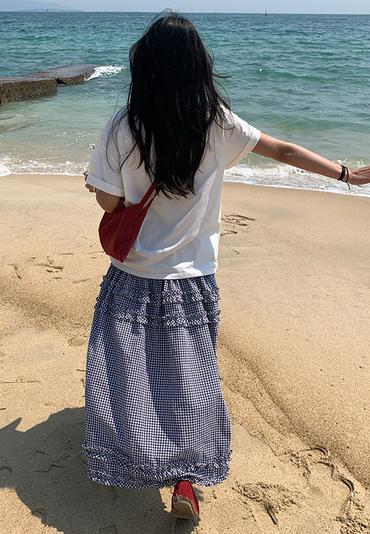 Summer Printed Simple Round Neck T-shirt CA25042919BL