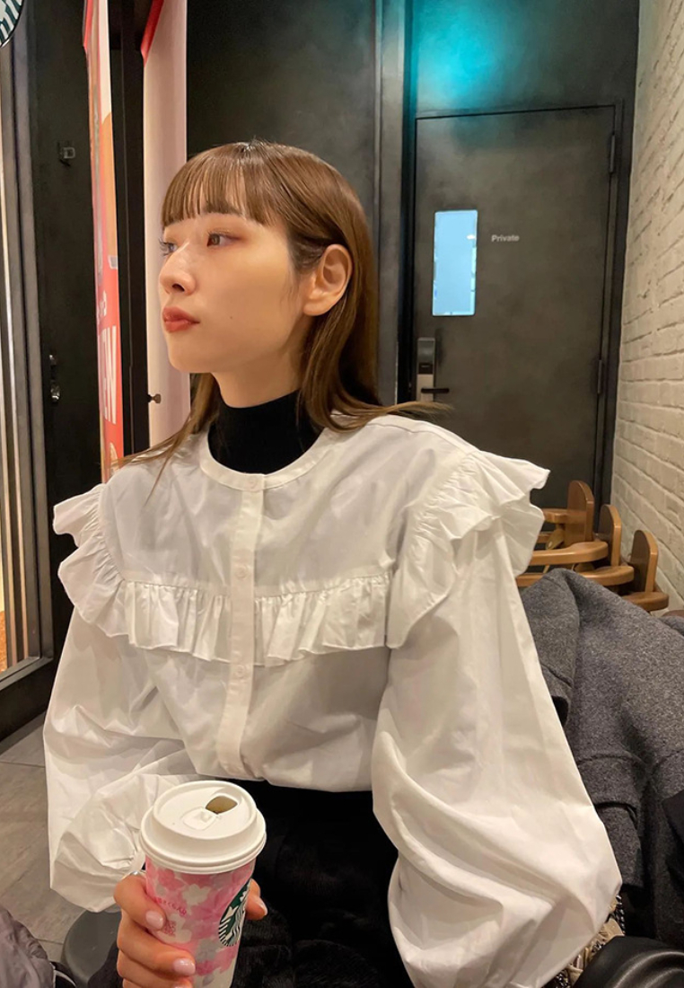 New Korean-style round-neck long-sleeve shirt CA25091919W