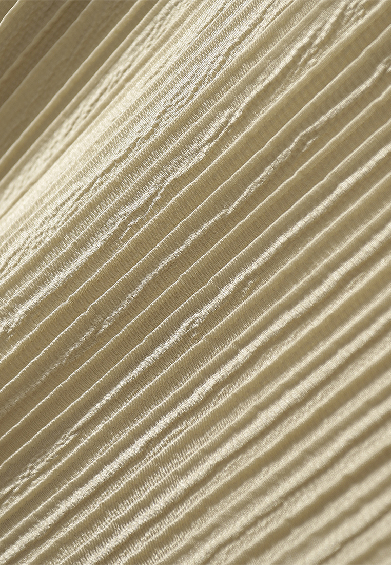 High end temperament pleated silk casual top CA090819