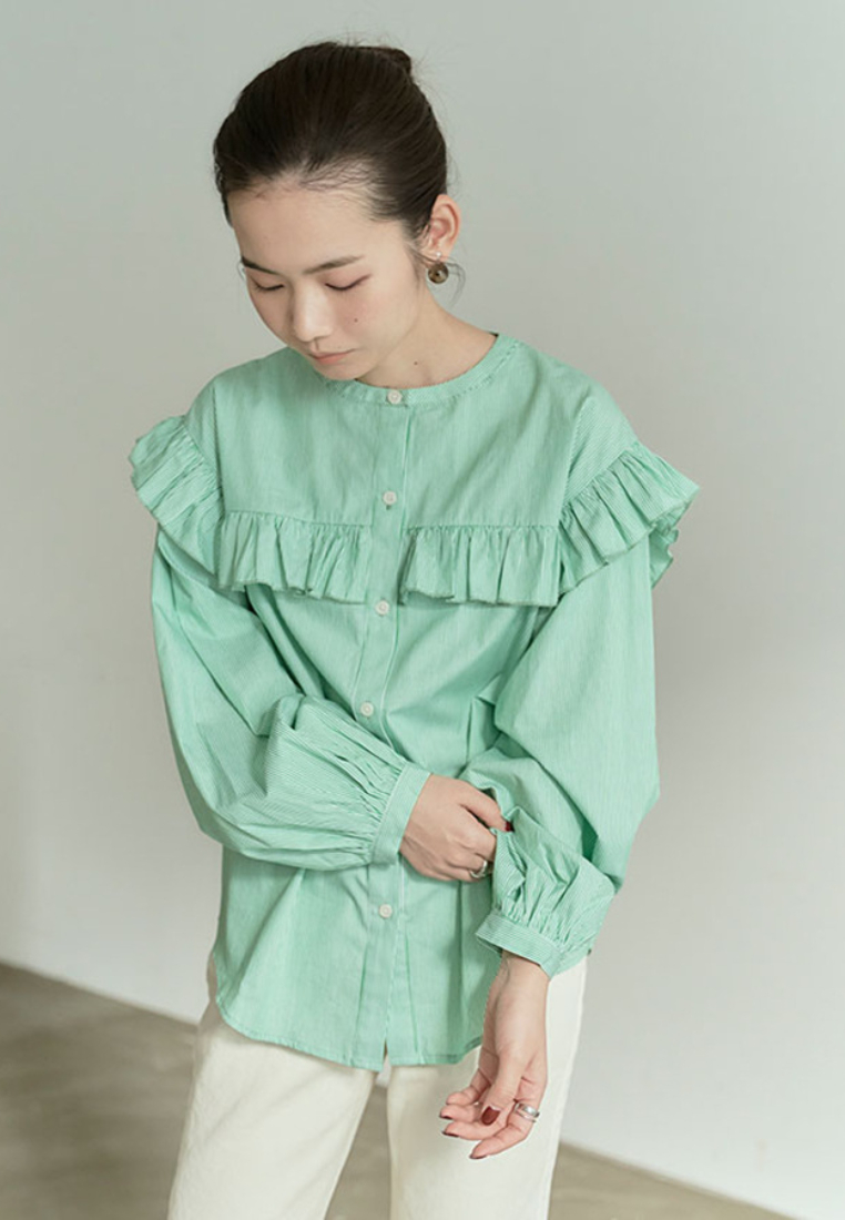 New Korean-style round-neck long-sleeve shirt CA25091919W