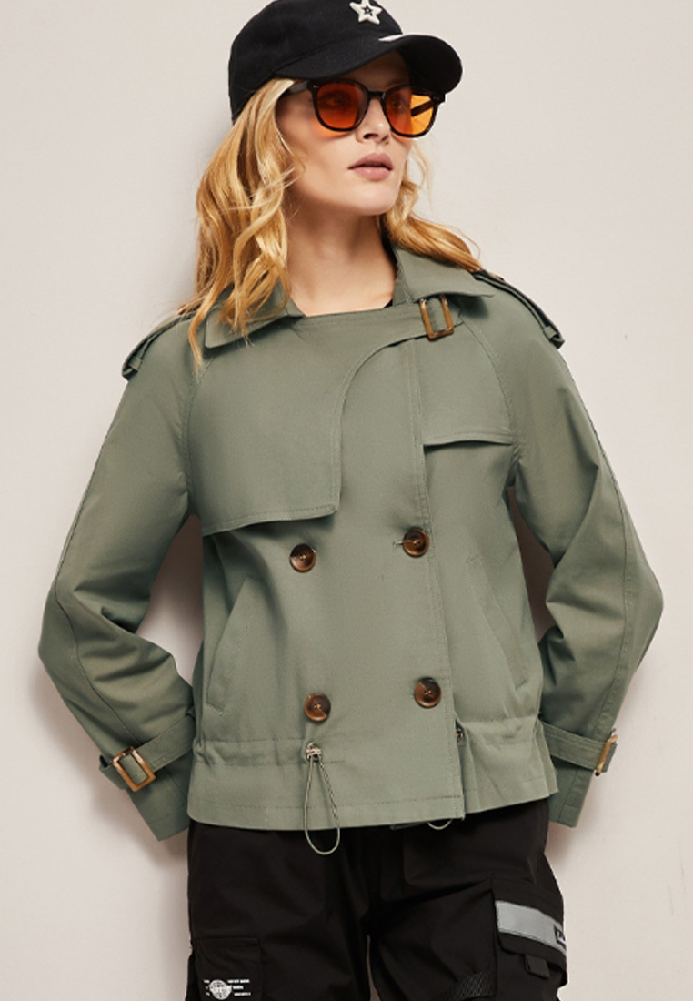 Fashionable and casual short windbreaker jacket CA101719GR