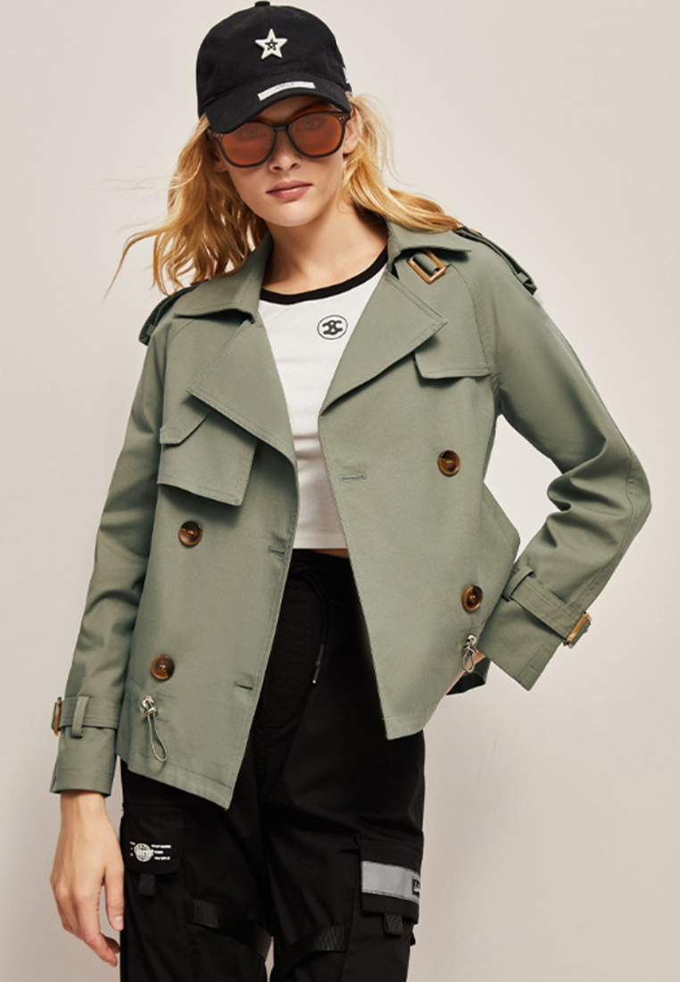 Fashionable and casual short windbreaker jacket CA101719GR