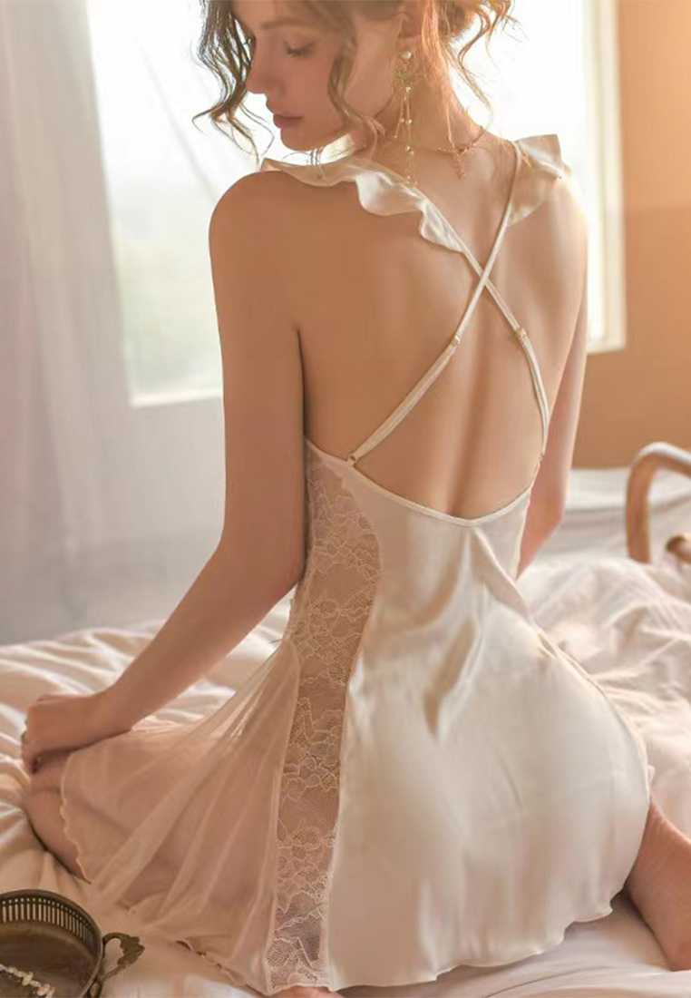 V-neck sexy padded nightdress A010419