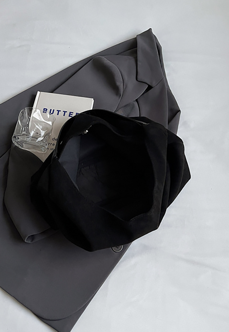 New Autumn Winter Commuter Suede Shoulder Tote Bucket Bag CA25110719BK