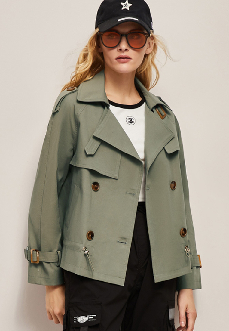 Fashionable and casual short windbreaker jacket CA101719GR