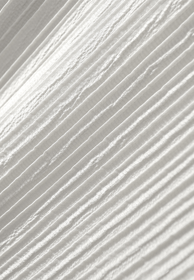 High end temperament pleated silk casual top CA090819