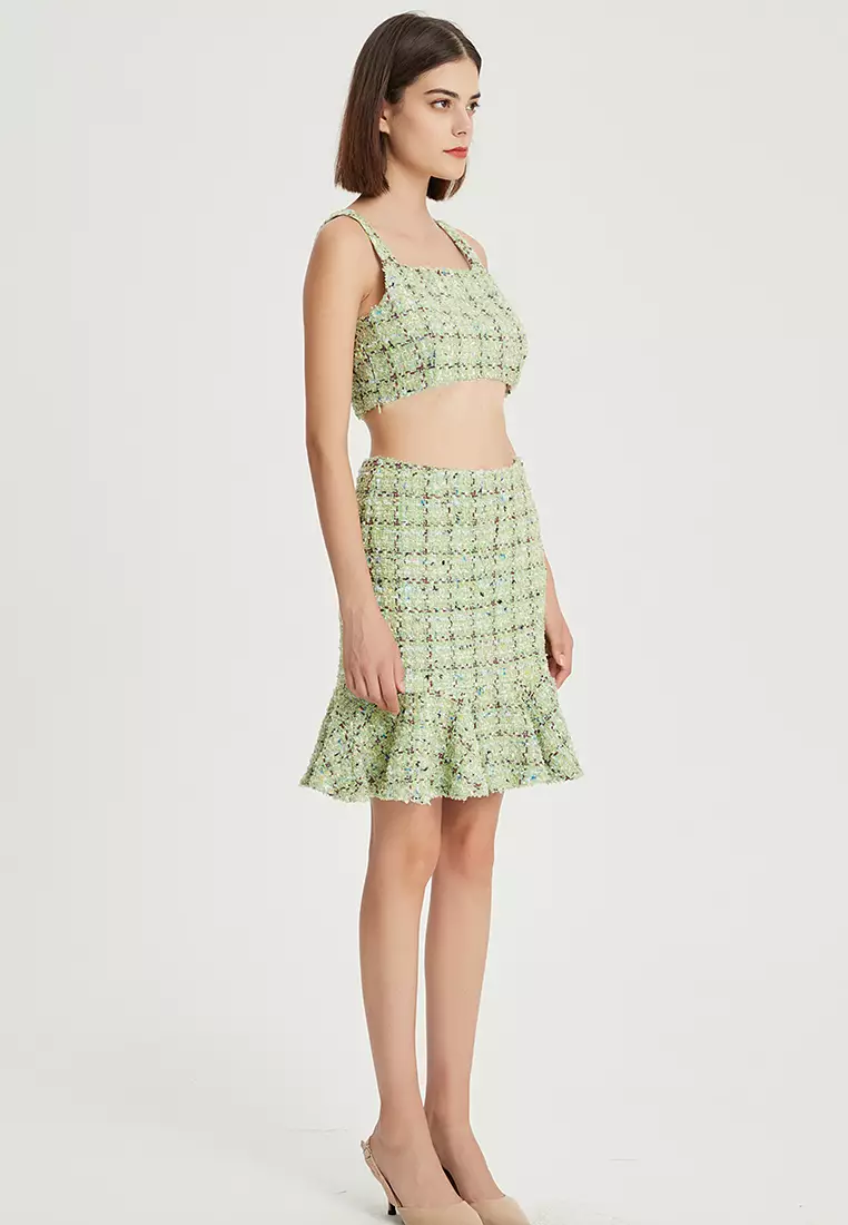 2024 F/W Original Tweed Sling Top + Fishtail Skirt Suit B22060111