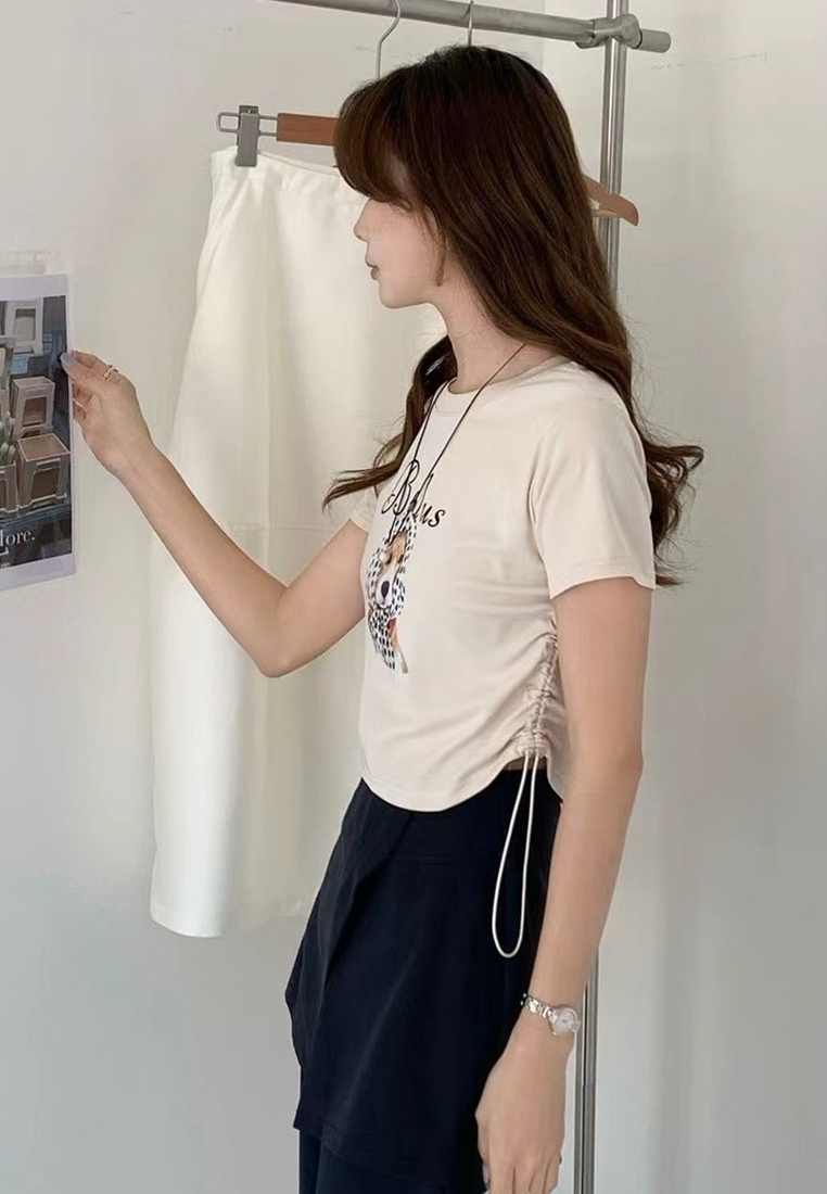 New retro ins printed cropped top CA25070902W