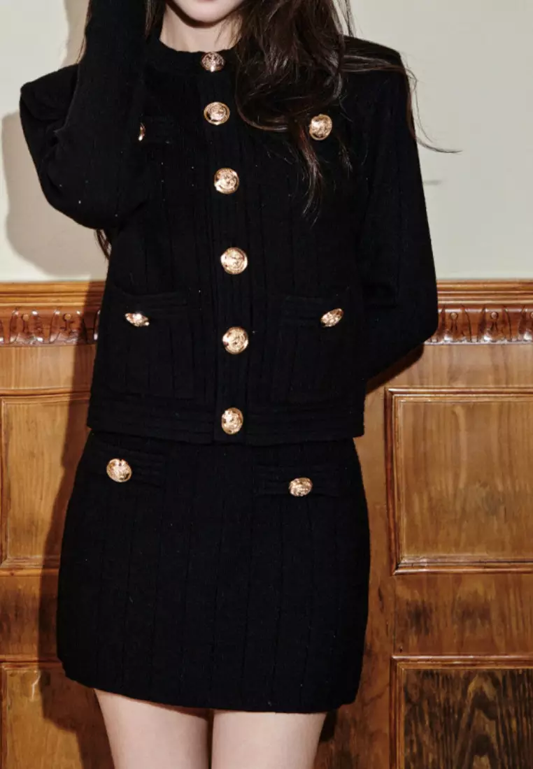 New boutique knitted suit two-piece suit dress K103107