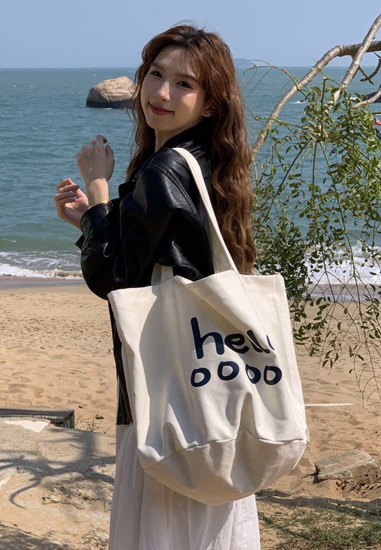 Large-capacity letter-shaped simple casual trendy shoulder bag CA25061744PU