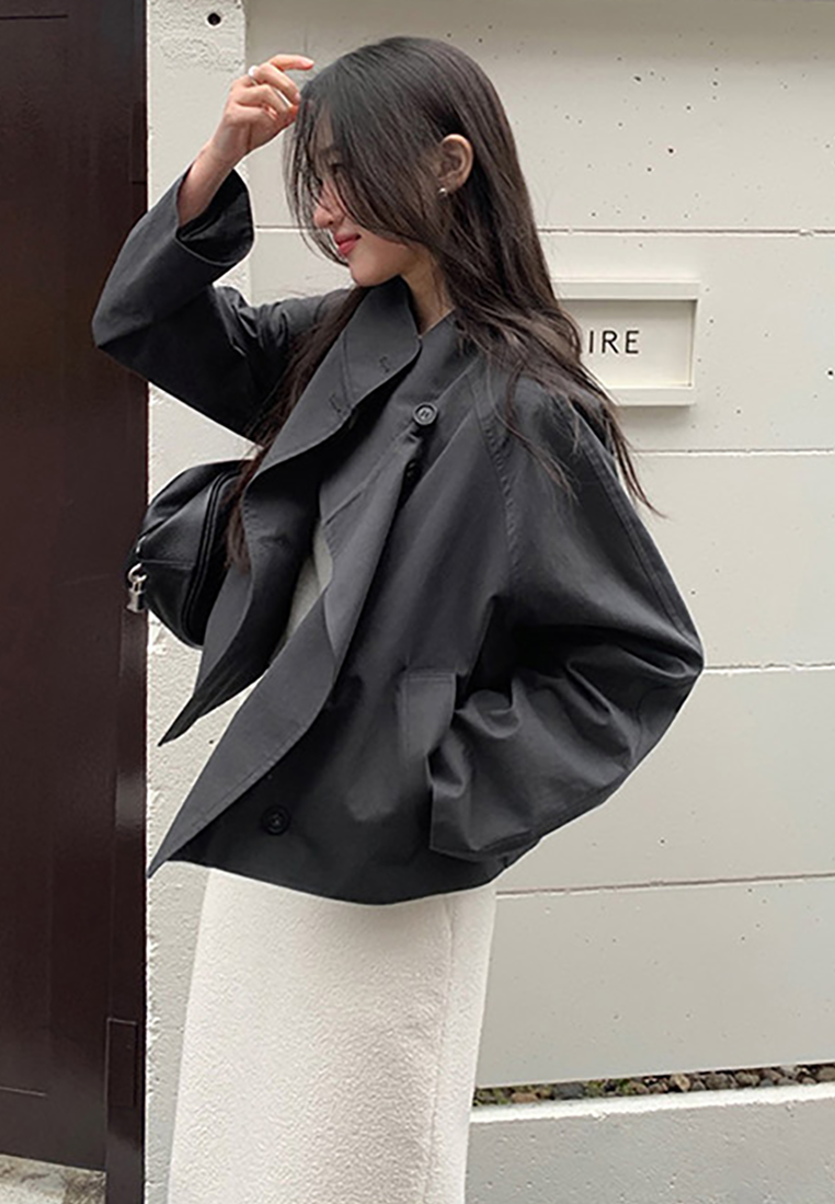 New versatile loose-fitting stand-collar jacket CA25102009GY