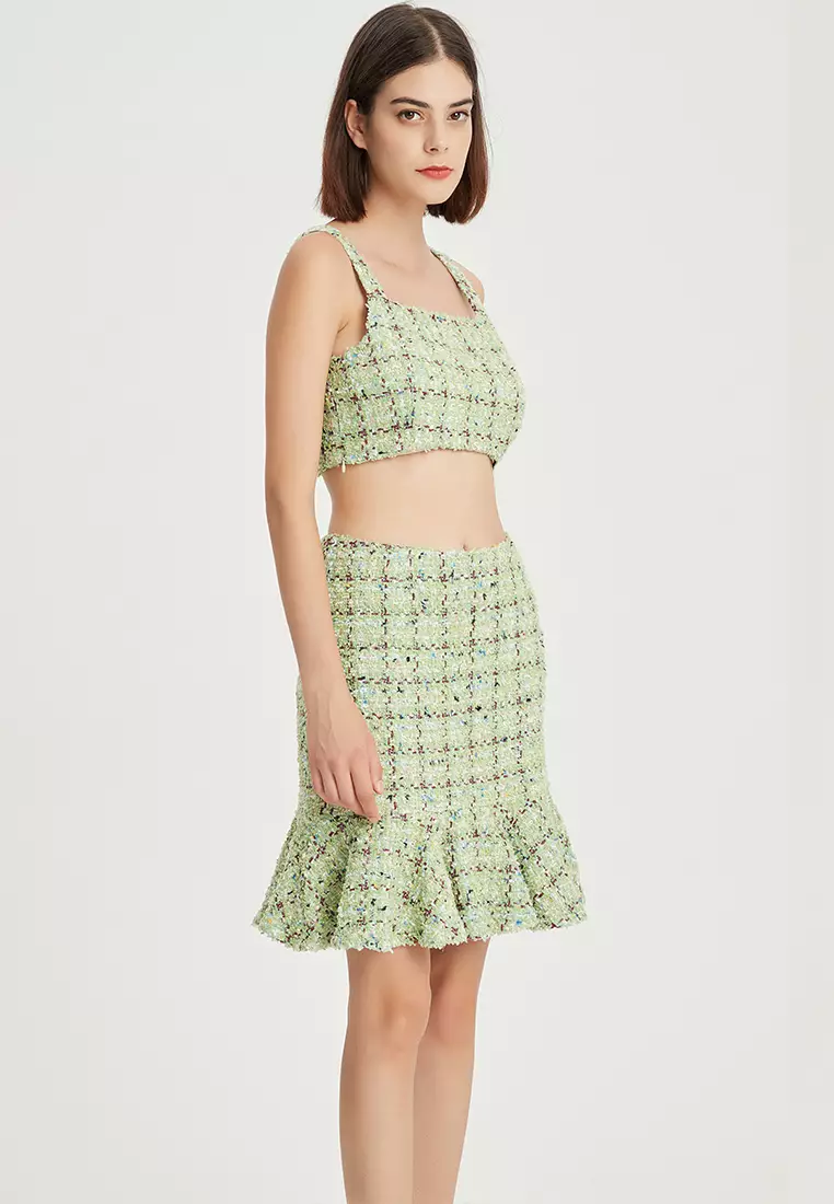 2024 F/W Original Tweed Sling Top + Fishtail Skirt Suit B22060111