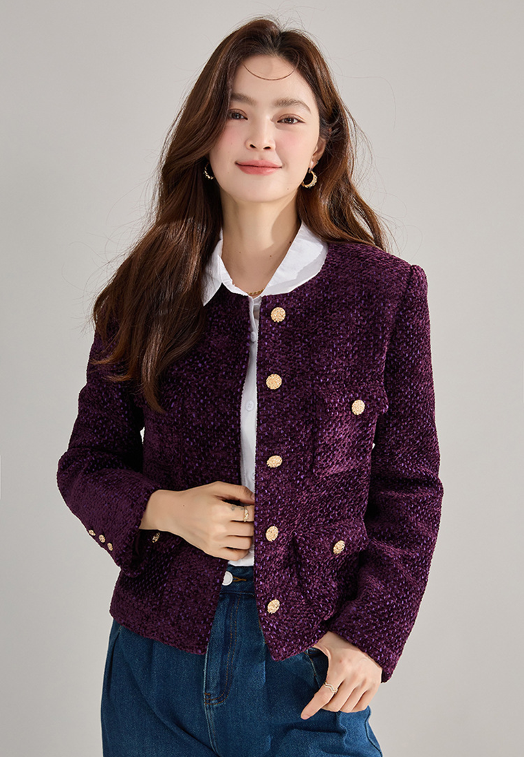 New French retro tweed Chanel style short jacket for autumn and winter CA25010702PU