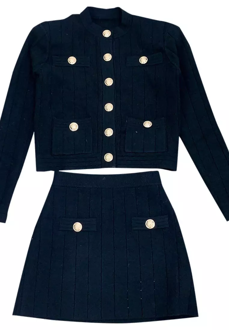 New boutique knitted suit two-piece suit dress K103107