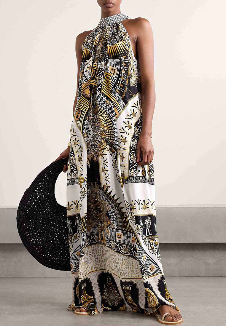 French retro slim fit dress CA25042282GD