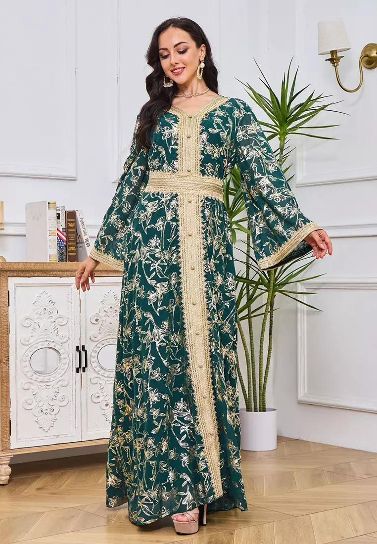 New women's diamond-set Kaftans Jubahs CA24021977DGGR