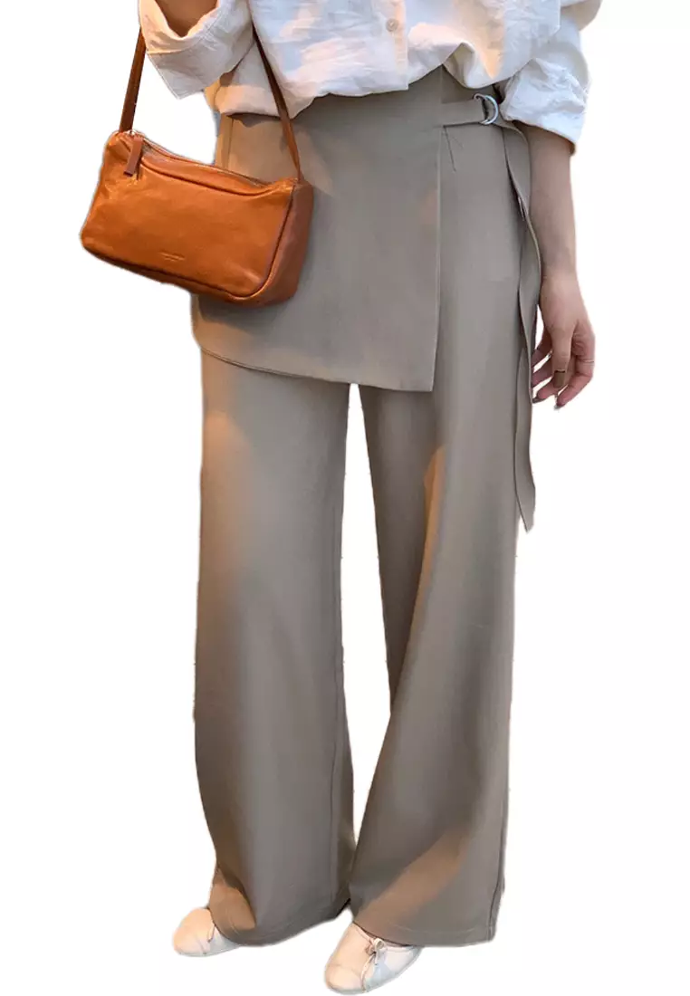 Fashionable solid color casual pants CA24092503BK