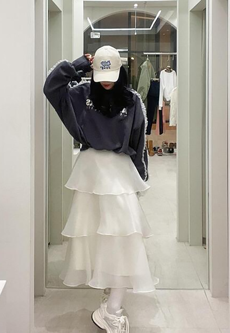 2025 Spring New French Solid Color Skirt CA25022402BK