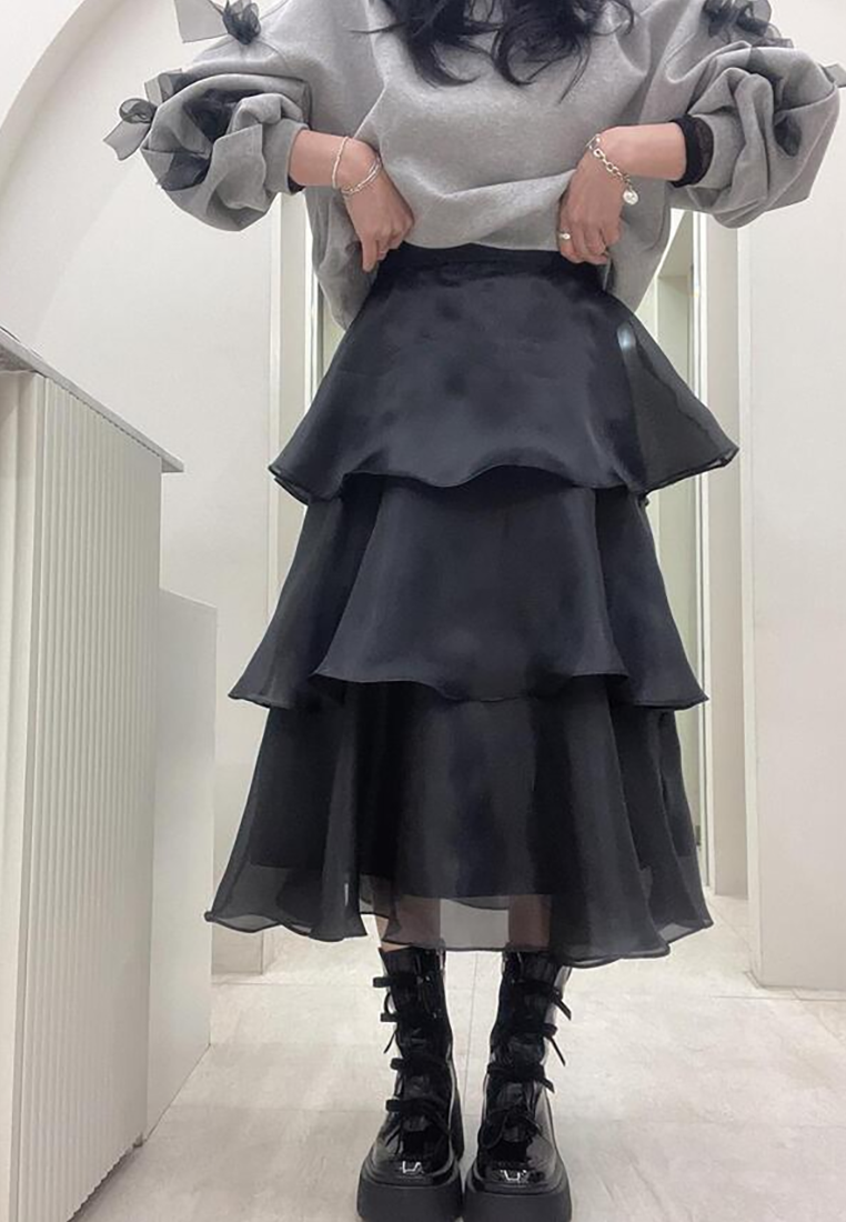 2025 Spring New French Solid Color Skirt CA25022402BK