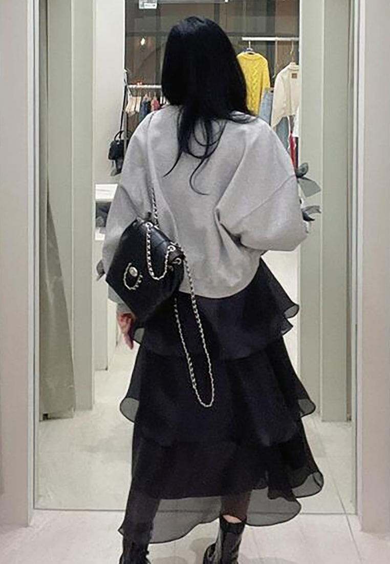 2025 Spring New French Solid Color Skirt CA25022402BK