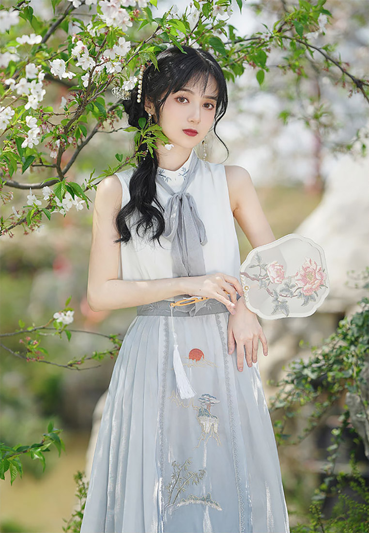 Embroidered dress sunscreen small shawl set CA011002