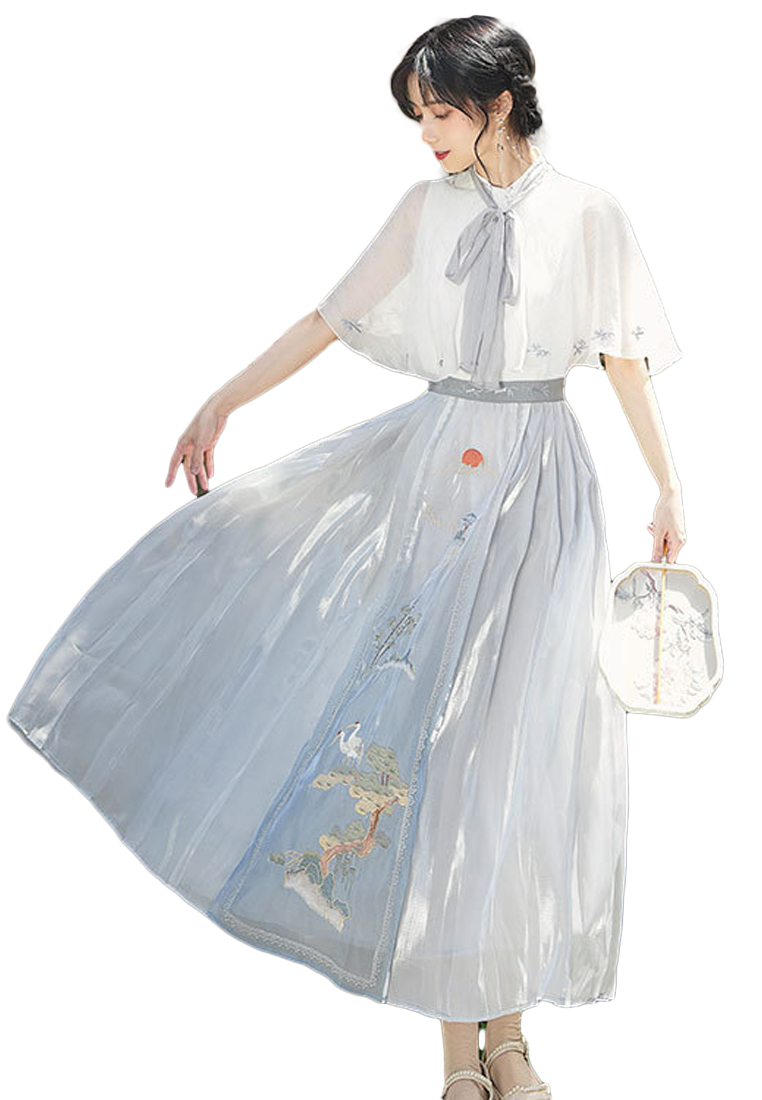 Embroidered dress sunscreen small shawl set CA011002