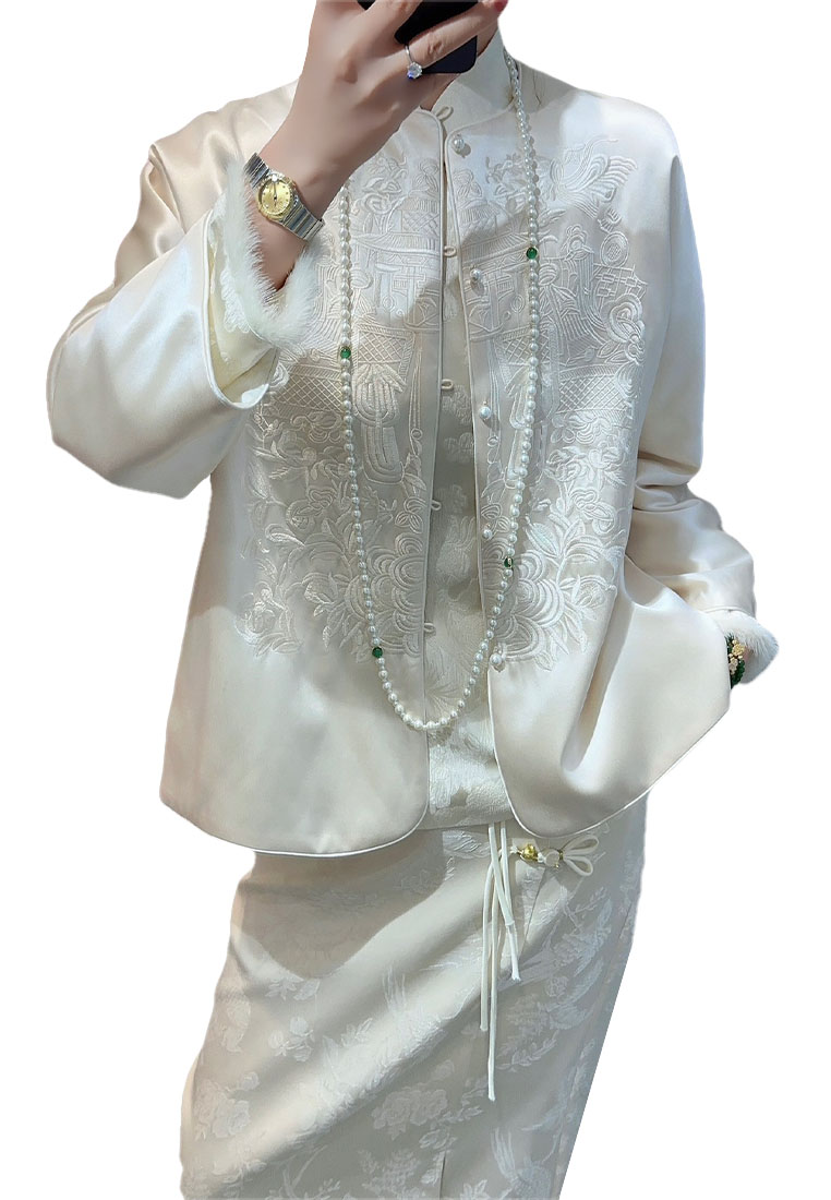 Fashionable new Chinese style high quality embroidered quilted jacket CA010602W