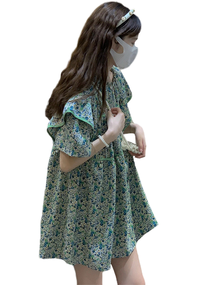 2024 French Green Dress Summer CA24041002GR