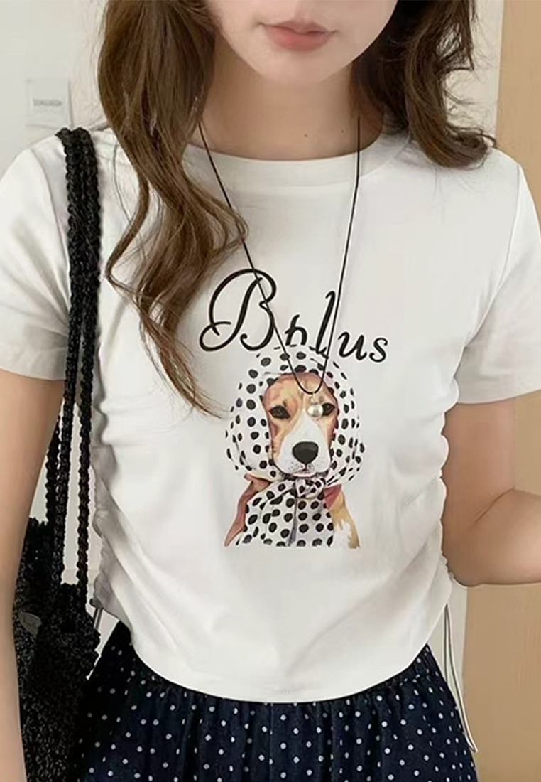 New retro ins printed cropped top CA25070902W